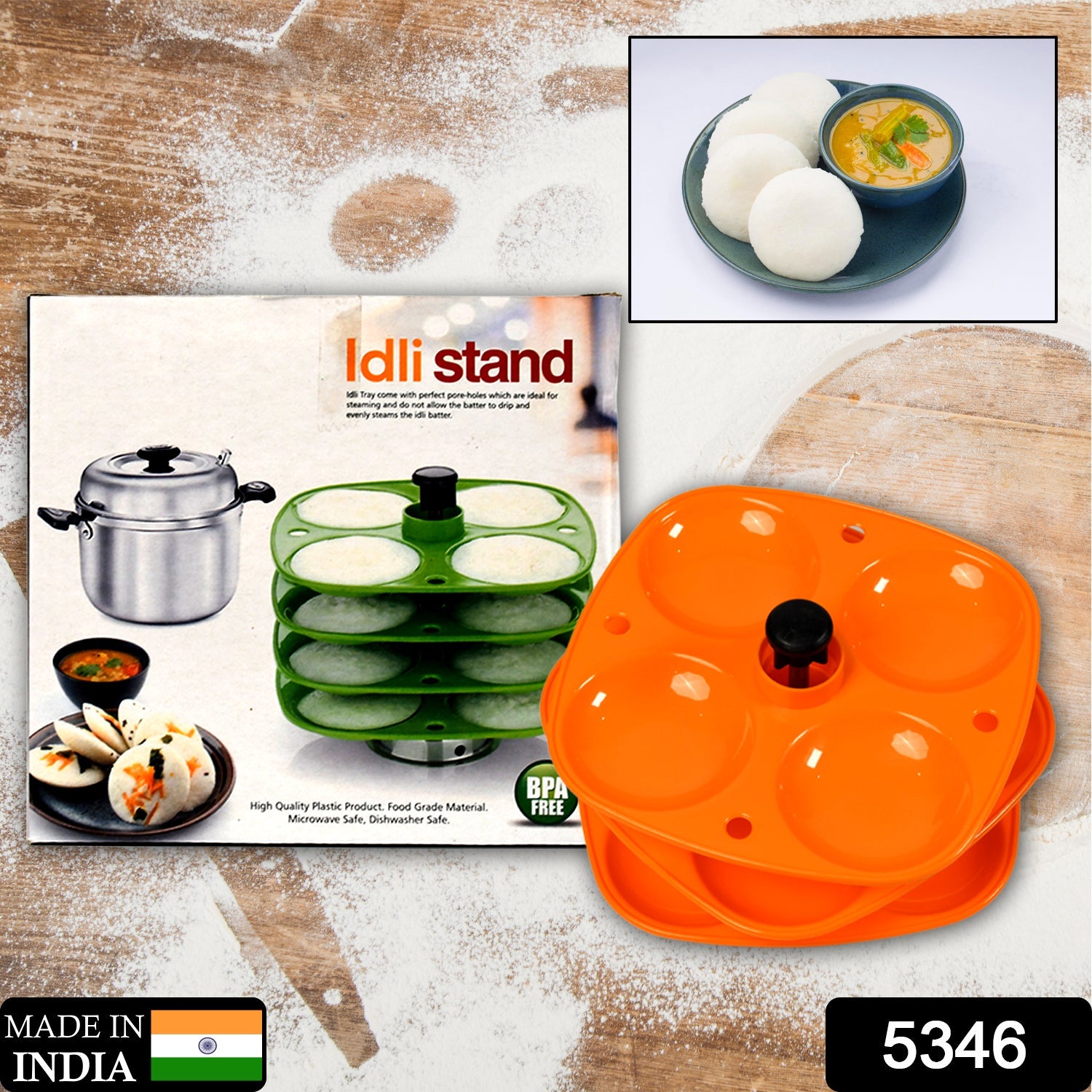 5346 3 Layer Idli Stand used in all kinds of household kitchen purposes for holding and serving idlis. DeoDap 5346 3 Layer Idli Stand used in all kinds of household kitchen purposes for holding and serving idlis. DeoDap